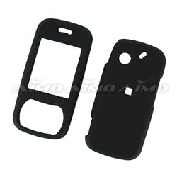 Pantech Matrix C740 (AT&T) Rubberized Snap On Protector Hard Case Rubber Feel Cover Black