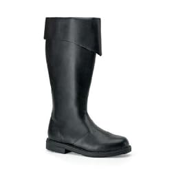 Mens Black Costume Wide Calf Pirate Boot