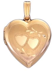 14k Yellow Gold 2 Photo Heart Locket