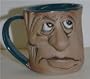 Ceramic Pottery Mug with Hungover Face