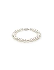 14KT Yellow Gold Beautiful 7.5-8.0mm Round White Akoya Pearls make up this Stunning Bracelet.