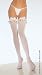 Opaque Thigh High With Satin Ruffle Trim And Bow