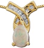 Opal and Diamond Crossover Pendant