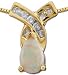 Opal and Diamond Crossover Pendant