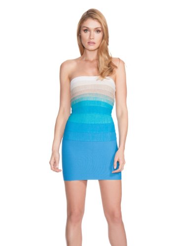 GUESS by Marciano Zaira Ombre Strapless Dress, TEAL LUSTER (XS)