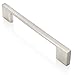 Southern Hills Brushed Nickel Cabinet Handles | 6.3 Inches Total Length | 5 Inch Screw Spacing | Satin Nickel Drawer Pulls, Pack of 5 | Modern Cabinet Hardware | Nickel Cabinet Pulls SH3229-128-SN-5
