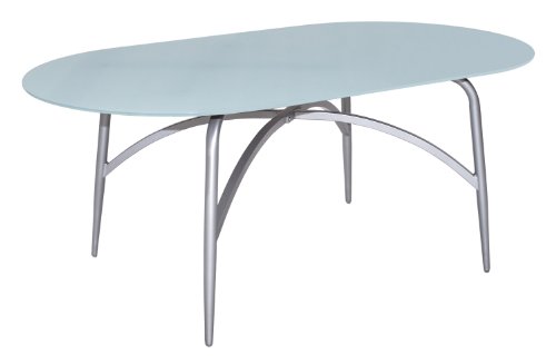 MBM 60.00.0404 Tisch Moreno Platin oval - Glas Ice, 110 x 190 cm