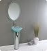Fresca Vitale Modern Glass Bathroom Vanity w/Glass Etched Floral Pattern