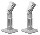 2 White Universal Satellite Speaker Mounts / Brackets for Walls and Ceilings 1EI