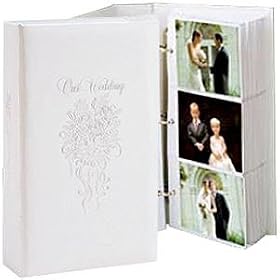BIG BARGAIN WEDDING 3-ring pocket embossed white proof book for 200 5x3½ photos by TAP - 3.5x5