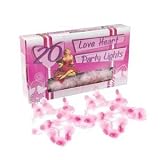 Fluffy Pink Heart Fairy Lights