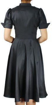 CS -Dark Princess- Burgundy Maroon Vintage Style 40s 50s Satin Swing Dress (Small)