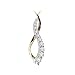 14K Two Tone Gold 1/2 ct. Diamond Journey of Love Curve Necklace -16''
