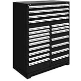 20 Drawer Full Height 48W Multi-Drawer Cabinet - Black