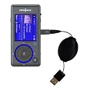 Retractable USB Cable for the Insignia NS-4V17 with Power Hot Sync and Charge capabilities - Gomadic Brand w/ TipExchange Technology
