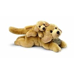 Yellow Lab Dog Mother and Baby Yomiko Plush Toy 13" L