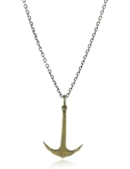 M.Cohen Hand made Designs Sterling Silver Chain Necklace with Brass Anchor Pendant Necklace