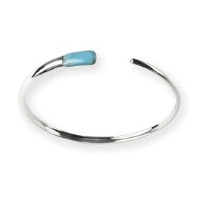 Barse Sterling Silver Open Turquoise Bangle Bracelet by Barse