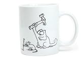 Simons Cat Tasse / Kaffeebecher 'Katze mit Hammer'