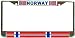 Norway Norwegian Flag Chrome Metal License Plate Frame Holder