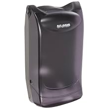 San Jamar H5003P Venue Wall Mount Interfold Napkin Dispenser, 600 Capacity, 8" Width x 15-3/4" Height x 7-3/4" Depth, Black Pearl