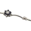 14kt White Gold Blue Sapphire Diamond Flower Bracelet