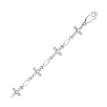 religiousjewelry.wordpress.com - Sterling Silver 1/10 ct. Cubic Zirconia Cross Bracelet