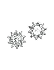 Pair 3/4 CT TW 14K White Gold Diamond Earring Jacket