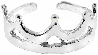 925 Sterling Silver Toe Ring Princess Crown, One Size Fits All