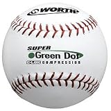 Worth ASA Leather 11in Green Dot Slow Pitch Softball  