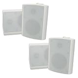 2 Pairs of New Indoor or Outdoor Weatherproof HD Mountable White Speakers 2TS5ODW