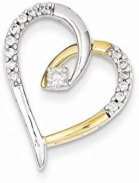 14k Two-tone Heart Diamond Pendant