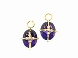 Amethyst Lacey Stone Earring Charms in Yellow Gold by Jude Frances