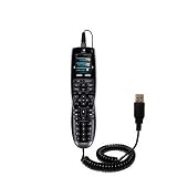 Coiled USB Cable for the Logitech Harmony 900 with Power Hot Sync and Charge capabilities - uses Gomadic TipExchange Technology