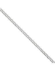 14k White gold WG 2.5mm Semi Solid Curb Link Chain