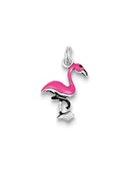 Jewelry: Sterling Silver Enamel Flamingo Charm - Goldia