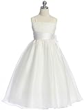 New Angle Sash Lace & Organza Flower Girl or First Communion Dress Sz 2 to 12 Girls