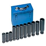 11 Pc. 3 4 Dr. Deep Truck Wheel Service Impact Socket Set - Metric by Grey Pneumatic