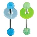 Glow in the Dark LifeSaver tongue ring Green
