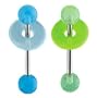 Glow in the Dark LifeSaver tongue ring Blue