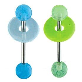 Glow in the Dark LifeSaver tongue ring Blue by 