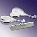 HEART DRESSER SET - HEART DESIGN 3 PIECE SILVERPLATED DRESSER SET - dresser set