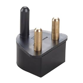 Adapter Plug - South Africa, Ireland, India, Hong Kong - Black Polarized