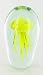 Yellow Glow in the Dark Jelly Fish Statue Glass Art