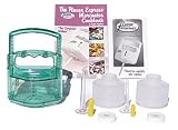 The new transparent Flavor Express  2 marinator/flavorizer with 2 (8oz) bellows with caps, 1 small needle & 1 large needle with tip caps, Flavor Express  Cook Booklet, Care & Use Guide, in plain brown box.