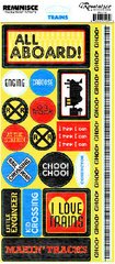 Reminisce Signature Series Travel Stickers-Trains 