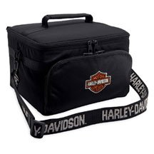 Harley Davidson Oversize Bar & Shield Lunch Cooler. Bar & Shield logo on front. Measures 11" x 7" x 9". 99339-08V