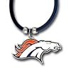 Denver Broncos Logo Pendant w/Rubber Cord - NFL Football Fan Shop Sports Team Merchandise