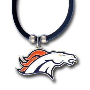 Denver Broncos Logo Pendant w/Rubber Cord – NFL Football Fan Shop Sports Team Merchandise