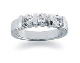 1.05 Three Stone Band in Platinum